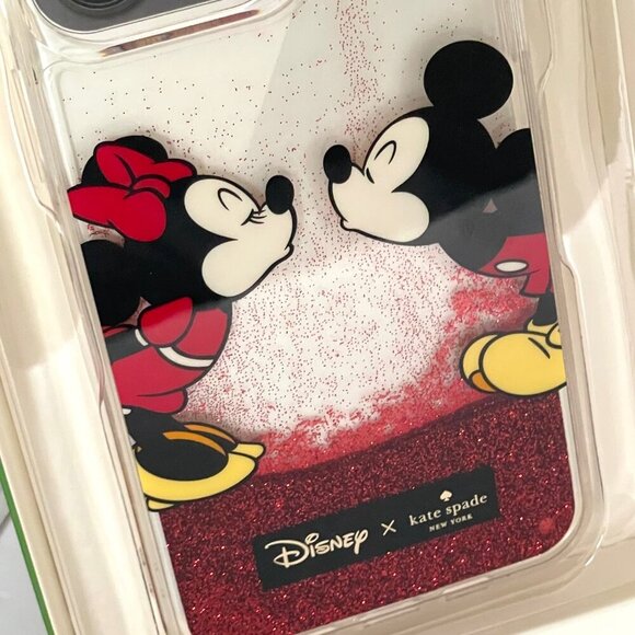 COPY - Kate Spade Disney 15 PRO MAX Case Minnie Mickey Liquid Red Glitter 6.7 B… - Picture 4 of 5